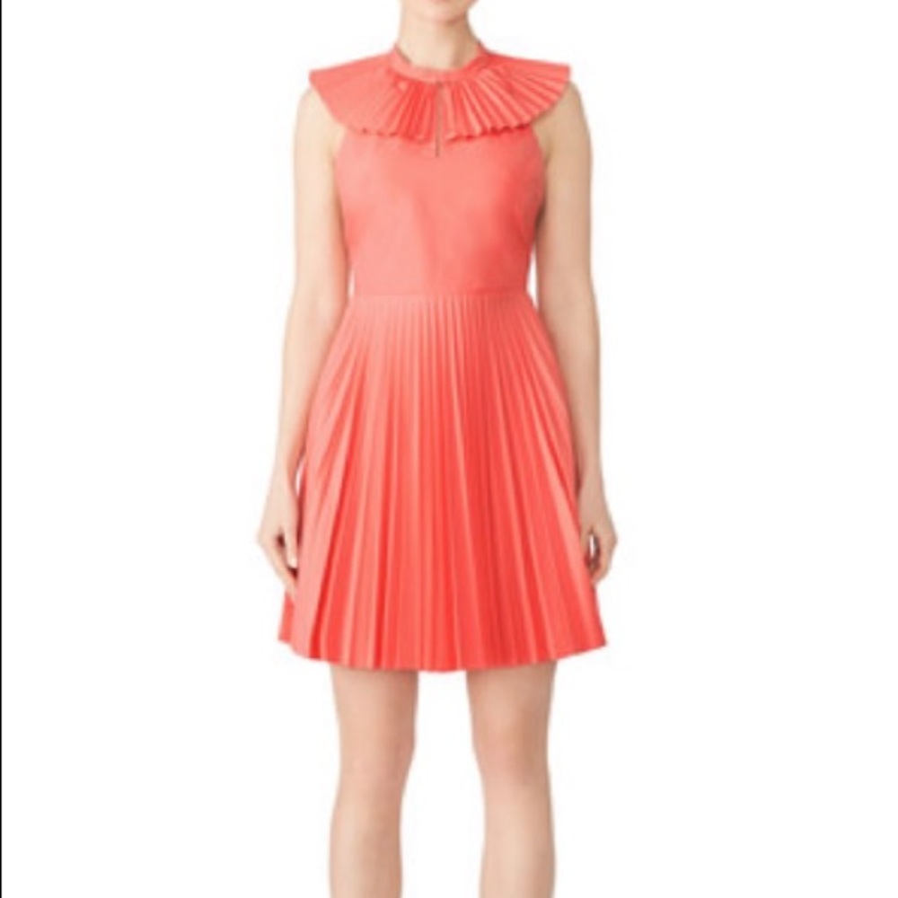 NWT Tara Jarmon Pink Fan Collar Dress
